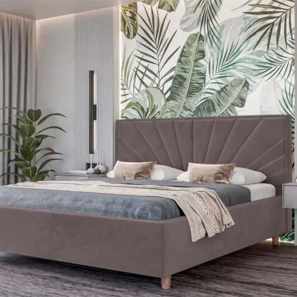 Кровать Crinela Sunny Modern Velluto 16 140 x 200 см / Фанера / Серый photo 3