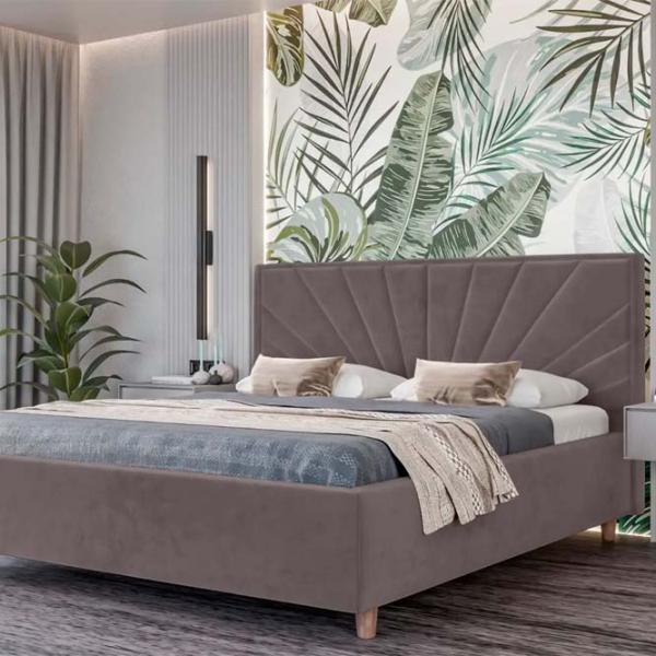 Кровать Crinela Sunny Modern Velluto 16 140 x 200 см / Фанера / Серый photo 3