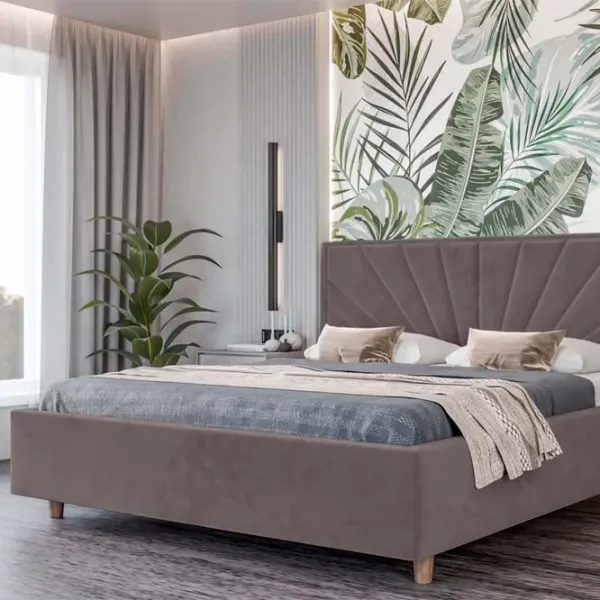 Кровать Crinela Sunny Modern Velluto 16 180 x 200 см / Фанера / Серый photo 4