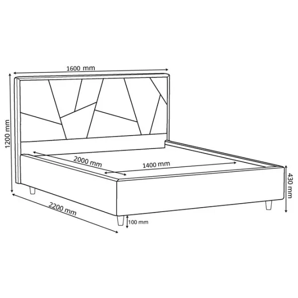 Кровать Crinela Seul Modern Glow 04 140 x 200 см / Фанера / Капучино photo 4