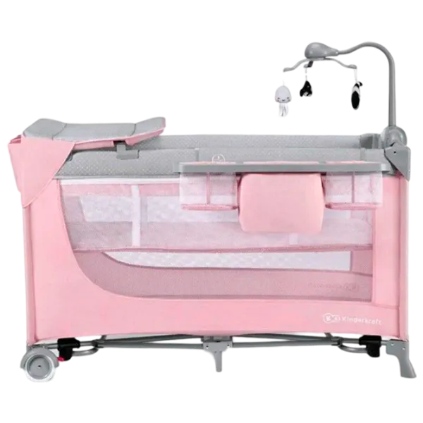 Țarc pentru copii KinderKraft Leody (KCLEOD00PNK00AC) 0 luni - 3 ani / Pink photo 1