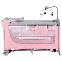 Țarc pentru copii KinderKraft Leody (KCLEOD00PNK00AC) 0 luni - 3 ani / Pink