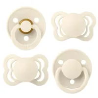 Suzetă cu tetina rotundă Bibs Try-It 91340  Unisex / 0 luni - 6 luni / Latex / Ivory