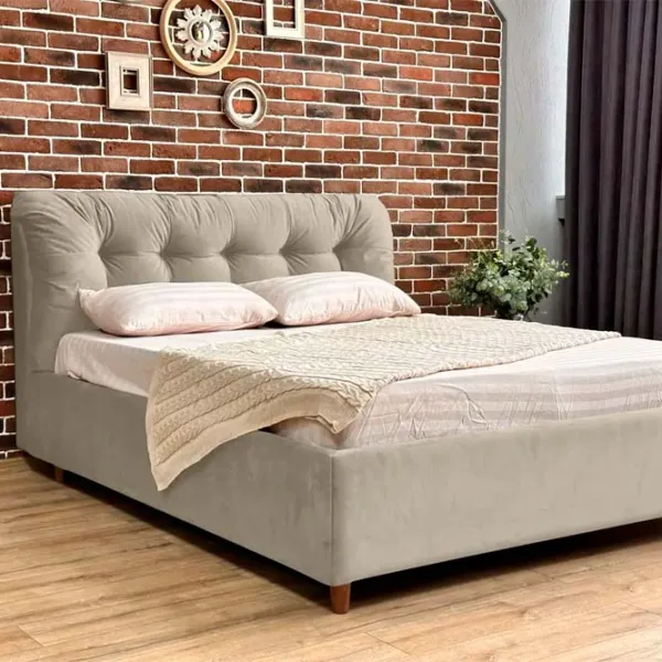 Кровать Crinela Premium Victoria Laguna 08 160 x 200 см / Фанера / Серо-Бежевый photo 2