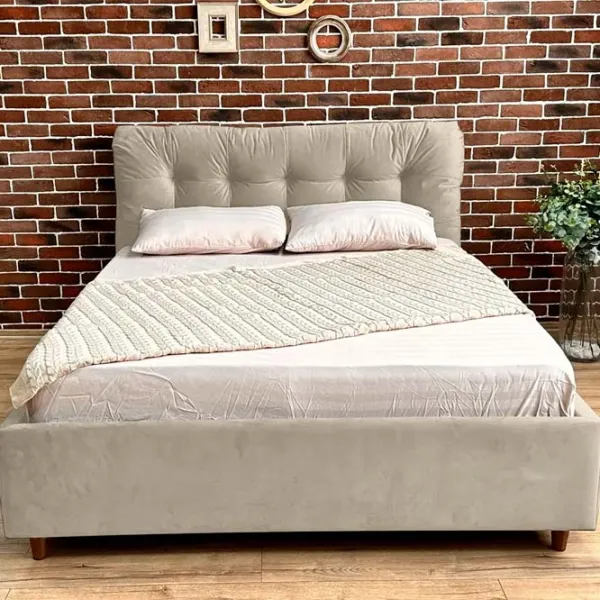 Кровать Crinela Premium Victoria Laguna 08 160 x 200 см / Фанера / Серо-Бежевый photo 3