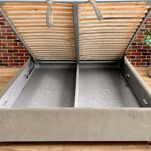 Кровать Crinela Premium Victoria Laguna 08 160 x 200 см / Фанера / Серо-Бежевый photo 4