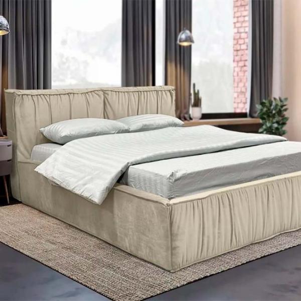 Кровать Crinela Lux Selina Laguna 08 160 x 200 см / Фанера / Серо-Бежевый photo 3