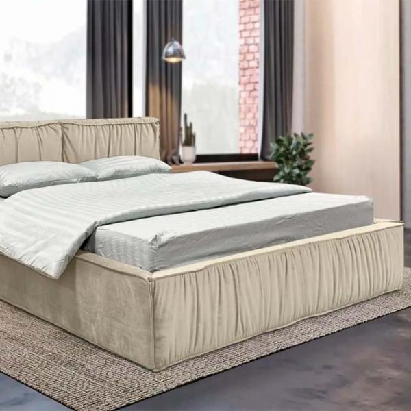 Кровать Crinela Lux Selina Laguna 08 160 x 200 см / Фанера / Серо-Бежевый photo 4