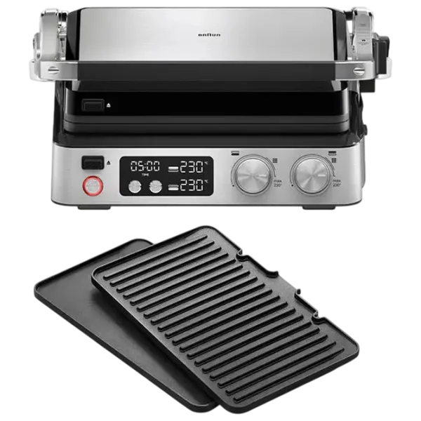Grill electric Braun CG 7040 Contact, Barbecue / 2000 W / Inox Black photo 8