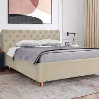 Кровать Crinela Premium Denise Laguna 08 160 x 200 см / Фанера / Серо-Бежевый photo 4