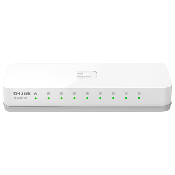 Коммутатор D-Link DES-1008C/B1A Белый photo 1