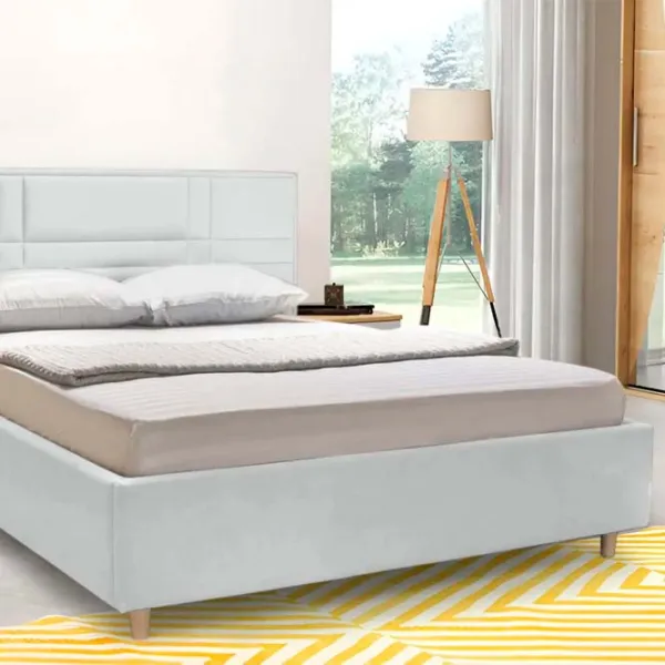 Кровать Crinela Lux Maria Laguna 41 160 x 200 см / Фанера / Светло Серый photo 4