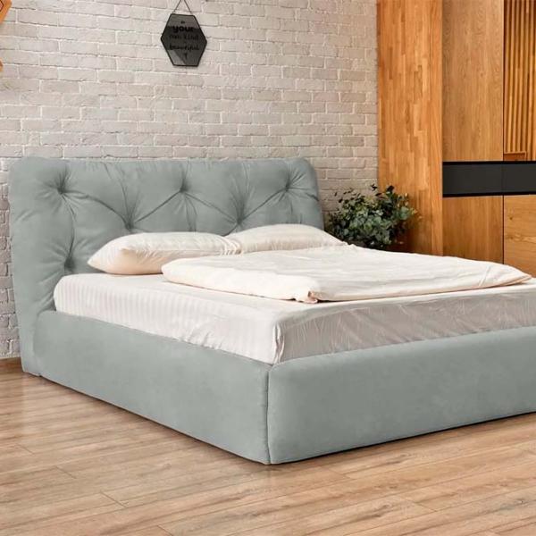 Кровать Crinela Premium Florence Laguna 42 160 x 200 см / Фанера / Светло Серый photo 2