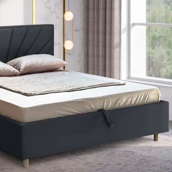 Кровать Crinela Confort New Sunny London 04 140 x 200 см / Фанера / Тёмно-серый photo 4