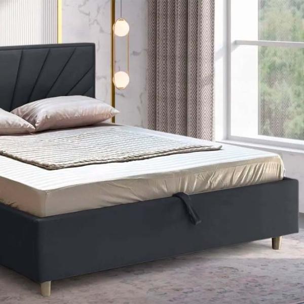 Кровать Crinela Confort New Sunny London 04 140 x 200 см / Фанера / Тёмно-серый photo 4