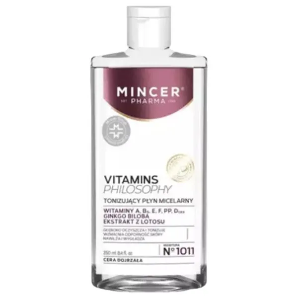 Loțiune demachiantă pentru ochi Mincer Pharma Vitamine Filozofia Apă micelară / 0.25l photo 1