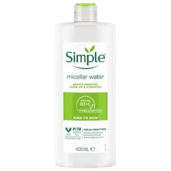 Loțiune demachiantă pentru ochi Simple Vitamina B3+C Apă micelară / 0.4l photo 1