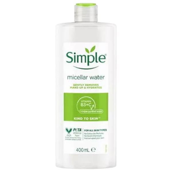 Loțiune demachiantă pentru ochi Simple Vitamina B3+C Apă micelară / 0.4l photo 1