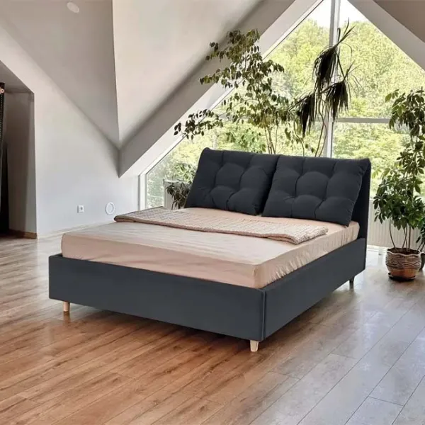 Кровать Crinela Confort New Adele London 16 140 x 200 см / Фанера / Тёмно-серый photo 3