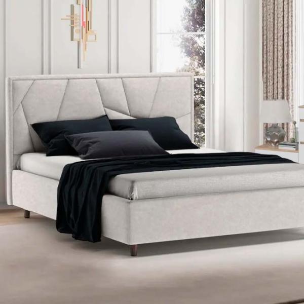 Кровать Crinela Lux Agata Mono 03 160 x 200 см / Фанера / Светло Серый photo 2