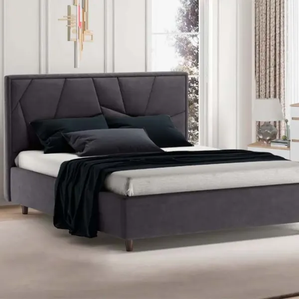 Кровать Crinela Lux Agata Mono 07 160 x 200 см / Фанера / Светло Серый photo 2