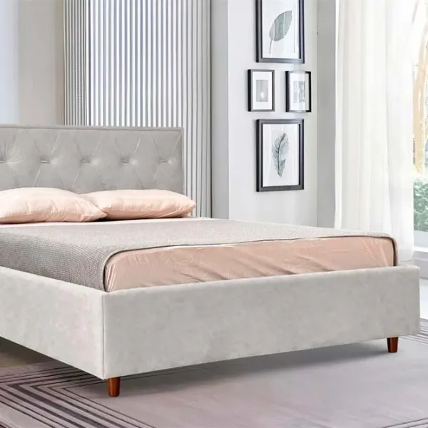 Кровать Crinela Lux Bela Mono 03 180 x 200 см / Фанера / Светло Серый photo 4