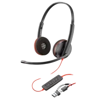 Căști Poly Blackwire 3320 Red Black Cu fir/ Personal