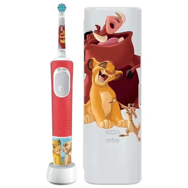 Periuță de dinți electrică Braun Vitality PRO Kids 3 Lion King 2D / White photo 1