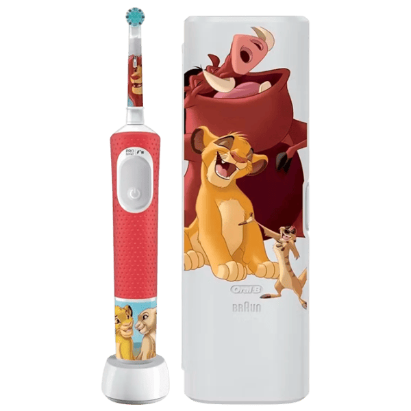 Periuță de dinți electrică Braun Vitality PRO Kids 3 Lion King 2D / White photo 1