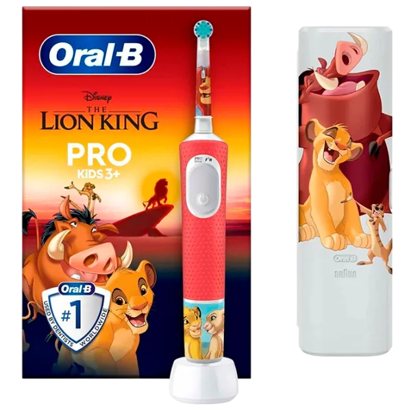 Periuță de dinți electrică Braun Vitality PRO Kids 3 Lion King 2D / White photo 2