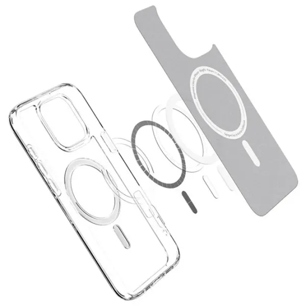 Чехол для смартфона Apple iPhone 16 Pro Max Spigen / MagSafe Back / ТПУ / Прозрачный Матовый черный photo 4