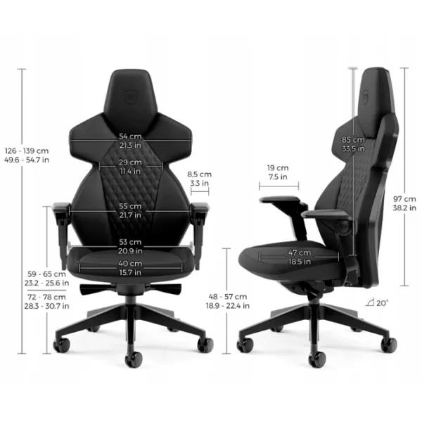 Scaun Gaming NOBLECHAIRS Dawn Gray Black photo 3