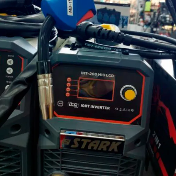 Aparat de sudat Stark IMT-200 LCD 220 V cu electrod (MMA), semiautomat (MIG/MAG) / Gray photo 3