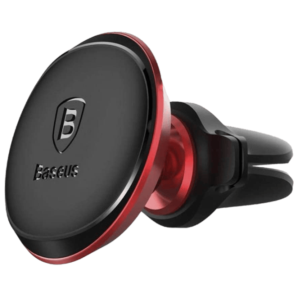 Suport pentru telefon Baseus Magnet Car Mount With Cable Clip Red photo 1