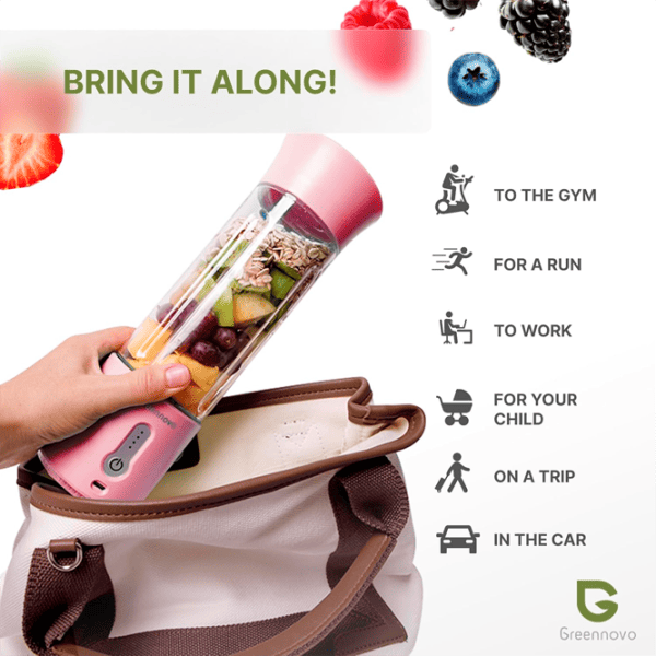 Портативный блендер Greennovo 500 150 Вт / Розовый photo 4