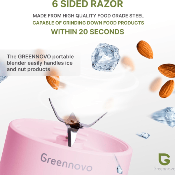 Портативный блендер Greennovo 500 150 Вт / Розовый photo 5