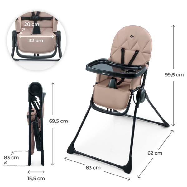 Scaun de masă KinderKraft Binci (KHBINC00BEG0000) / 6 luni / Beige  photo 7