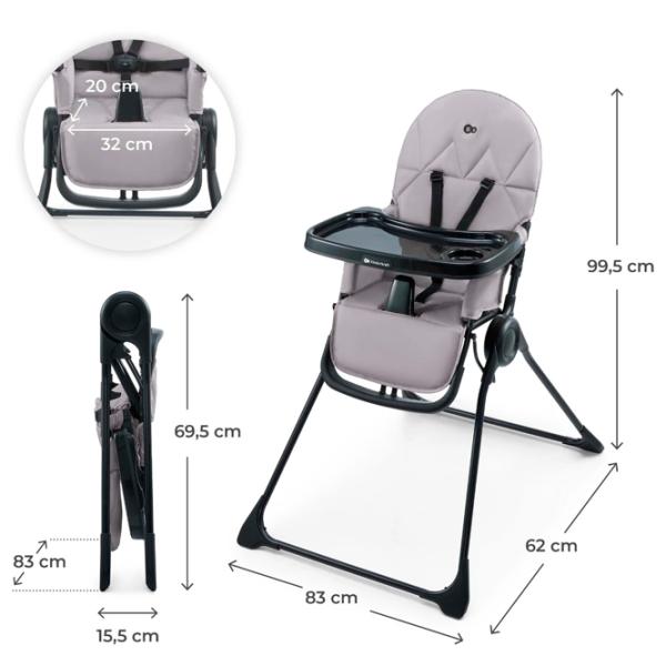 Scaun de masă KinderKraft Binci (KHBINC00GRY0000) / 6 luni / Gray  photo 7