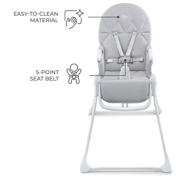 Scaun de masă KinderKraft Binci (KHBINC00LGR0000) / 6 luni / Light Grey  photo 4