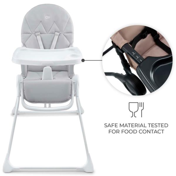 Scaun de masă KinderKraft Binci (KHBINC00LGR0000) / 6 luni / Light Grey  photo 5