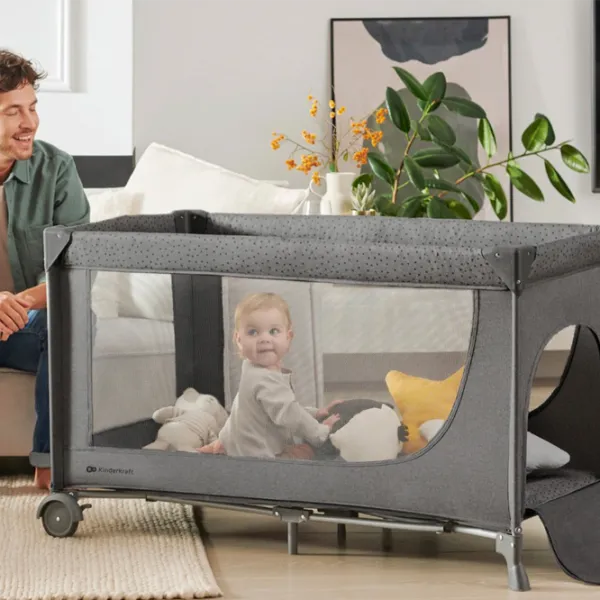 Țarc pentru copii KinderKraft Joy2 (KLJOY02DGR00000) 0 luni - 3 ani / Gray photo 6