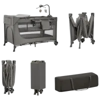 Țarc pentru copii KinderKraft Joy2 (KLJOY02DGR000AC) 0 luni - 3 ani / Gray photo 3