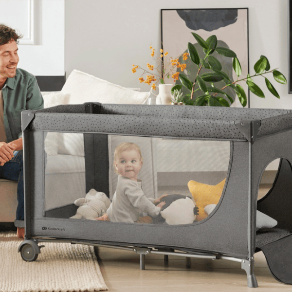 Țarc pentru copii KinderKraft Joy2 (KLJOY02DGR000AC) 0 luni - 3 ani / Gray photo 5