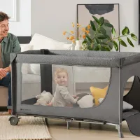 Țarc pentru copii KinderKraft Joy2 (KLJOY02DGR000AC) 0 luni - 3 ani / Gray photo 5