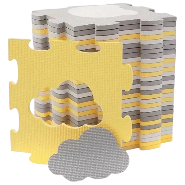 Covoraş pentru joc KinderKraft Luno Sharpes (KPLUSH00YEL0000) 1+/ Pătrat/ Yellow photo 2