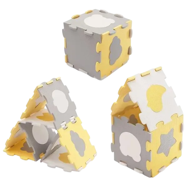 Covoraş pentru joc KinderKraft Luno Sharpes (KPLUSH00YEL0000) 1+/ Pătrat/ Yellow photo 3