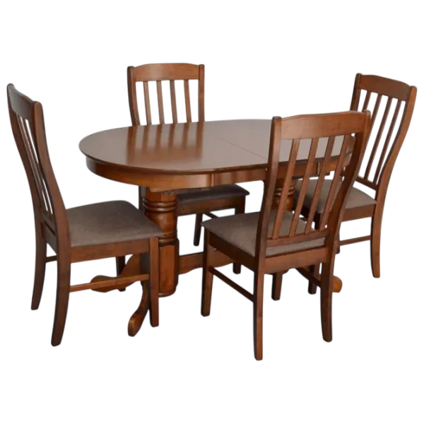 Set masă și scaune Evelin HV-31N Ovală / PAL / Brown photo 1