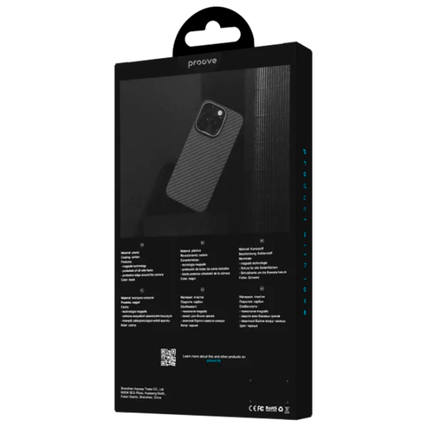 Husă pentru smartphone Apple iPhone 17 Pro Max Proove / MagSafe Back / TPU / Carbon Black photo 3