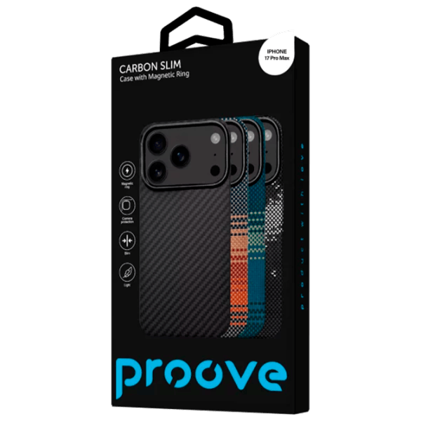 Husă pentru smartphone Apple iPhone 17 Pro Max Proove / MagSafe Back / TPU / Carbon Black photo 4