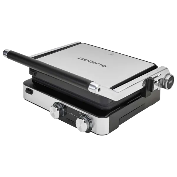 Grill electric Polaris PGP 7001D Contact, Barbecue / 2000 W / Black Silver photo 1